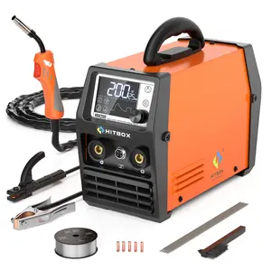 4-in-1 Gasless MIG Welder | 140A & 110/220V Dual Volts, Digital Display | Gasless/Flux/Lift TIG/Spoon Gun Welding Machine stick  welding gasless  flux  core welding  machines welding  kit Portable Digital Multiprocess Welder metal  work  tools