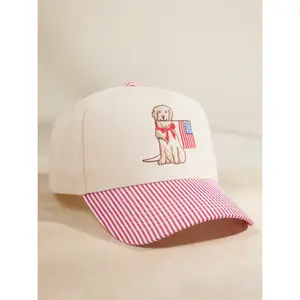 All-American Retriever Hat – Patriotic Dog Graphic Cap, Adjustable Snapback, Breathable Lightweight Trucker Hat for Outdoor & Everyday Wear