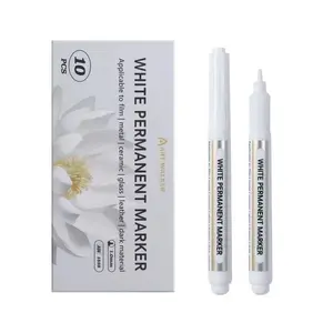 10pcs Permanent Markers, Waterproof & Fade-Resistant, Ideal for Art, Glass, Ceramic, Wood, Metal, Perfect for Graffiti & Kawaii Stationery