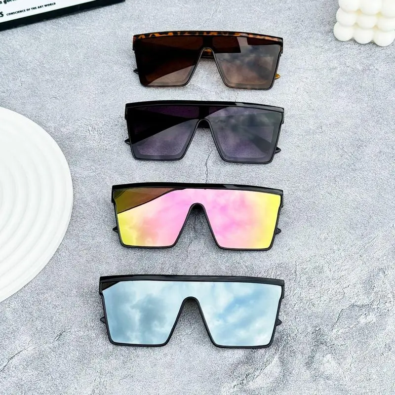 4-Piece Punk Style Sunglasses Set, Unisex Large Frame Polarized Shades for Bike Riding, Golf, and Festivals, Versatile Use, Friends, Gifts, Polarized Sunglasses, European And American Fashion, Bikes, Driving / Ootd