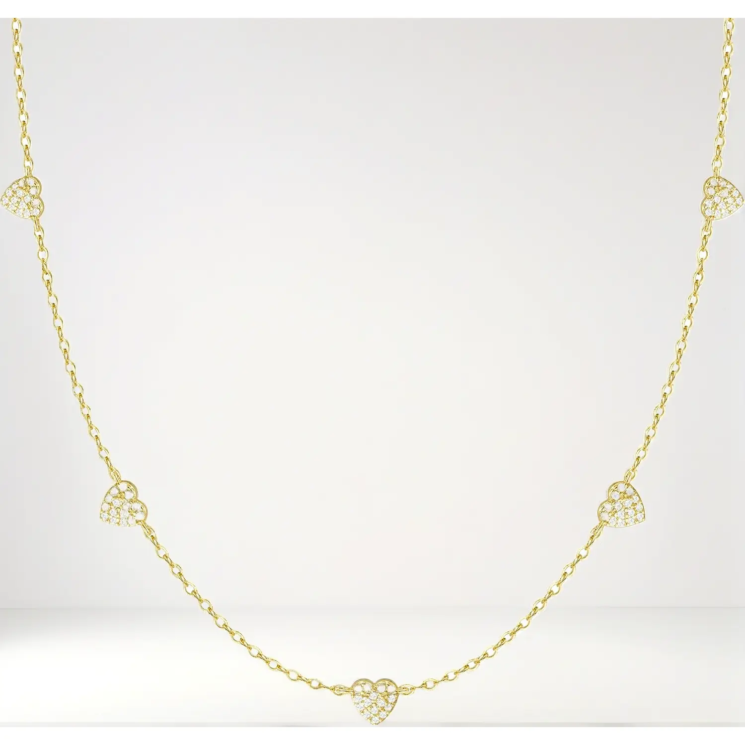 F- Heart Necklace-Gold