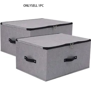 Washable Fabric Storage Box, Cotton Linen Organizer, Foldable Closet Bin, Home Clothes Storage Basket, Durable Textile Container