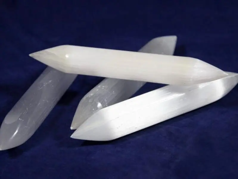 Selenite Crystal Double Sided point wands, double terminated wand, selenite message wand, double perfecto wand
