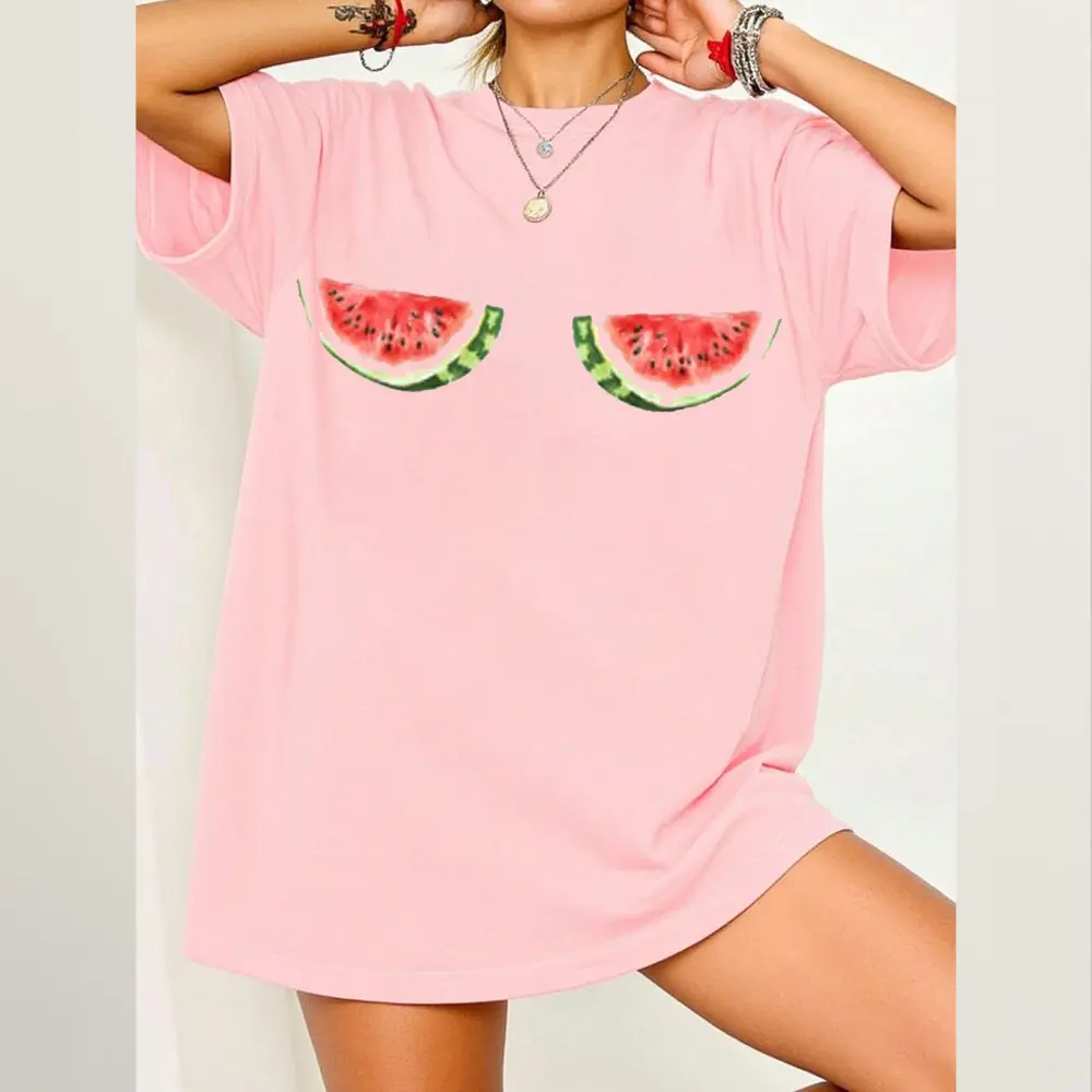 Watermelon shirt, Melon baby tee, Summer Shirt for Women, Fruit Print Shirt