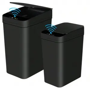2 Pack 2.2 Gal & 4 Gal Bathroom Automatic Trash Can Touchless Motion Sensor Small Garbage Can With Lid Smart Electric Narrow Waterproof Garbage Bin For Bedroom Office Kitchen(Batteries Not Included) White Restroom Home Goods