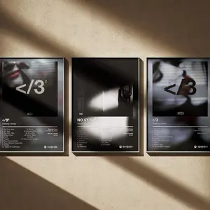 Destroy Lonely Poster 3 Pack - Minimal Art Prints - Album Cover Wall Decor Set #91