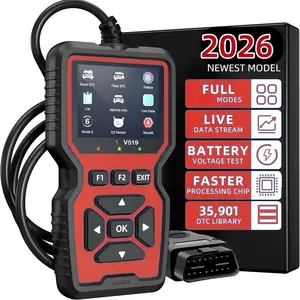 Car  Scanner Diagnostic Tool Code Reader, Car Voltage Tester Engine Fault Code Scanner, Charging Tester Diagnostic Tool For OBDII Protocol Cars V519-red