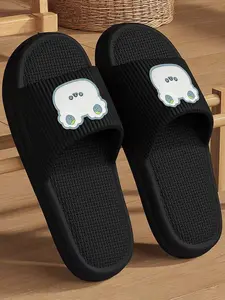 Women's Cute Bear Print Eva Slide Slippers, Odorless Thick Sole Non-Slip Cloud Slides, Soft Cushioned Shower Shoes for Indoor & Outdoor