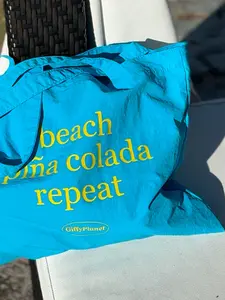 Lightweight Summer Tote Bag with "Wave Dance & Whisper" Print