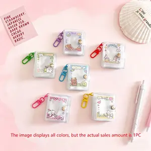Cartoon Transparent 2 Inch Photo Album, Student ID Card Mini Album, Girl's Bag Charm, Storage Book, Decor, Cute and Practical Accessory, Photo Organizer