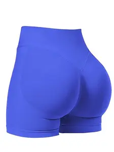 Sporty Women's Solid Color High Waist Sports Shorts, Breathable Comfortable Seamless Skinny Shorts for Yoga Gym Running, Ladies Sportswear for Indoor Outdoor Wear