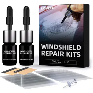 Windshield Crack Repair Kit 2 Bottles Nano Glass Repair Liquid for Bulls-Eye Chips