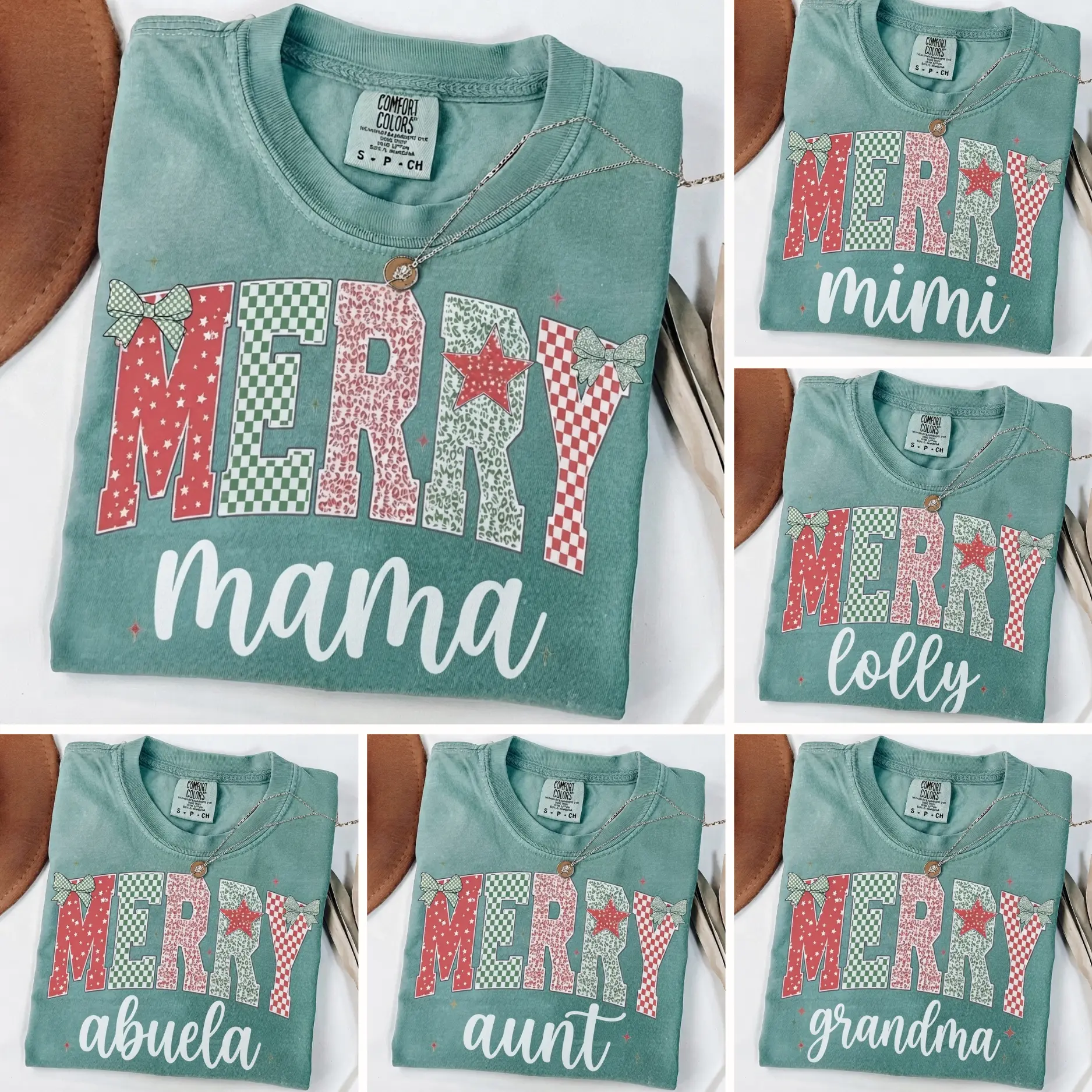 Comfort Color Light Green Christmas Mama, Mimi, Gigi Shirt, T-Shirt, Funny Gigi Tee, Christmas Mimi TShirt, Christmas shirt - KL