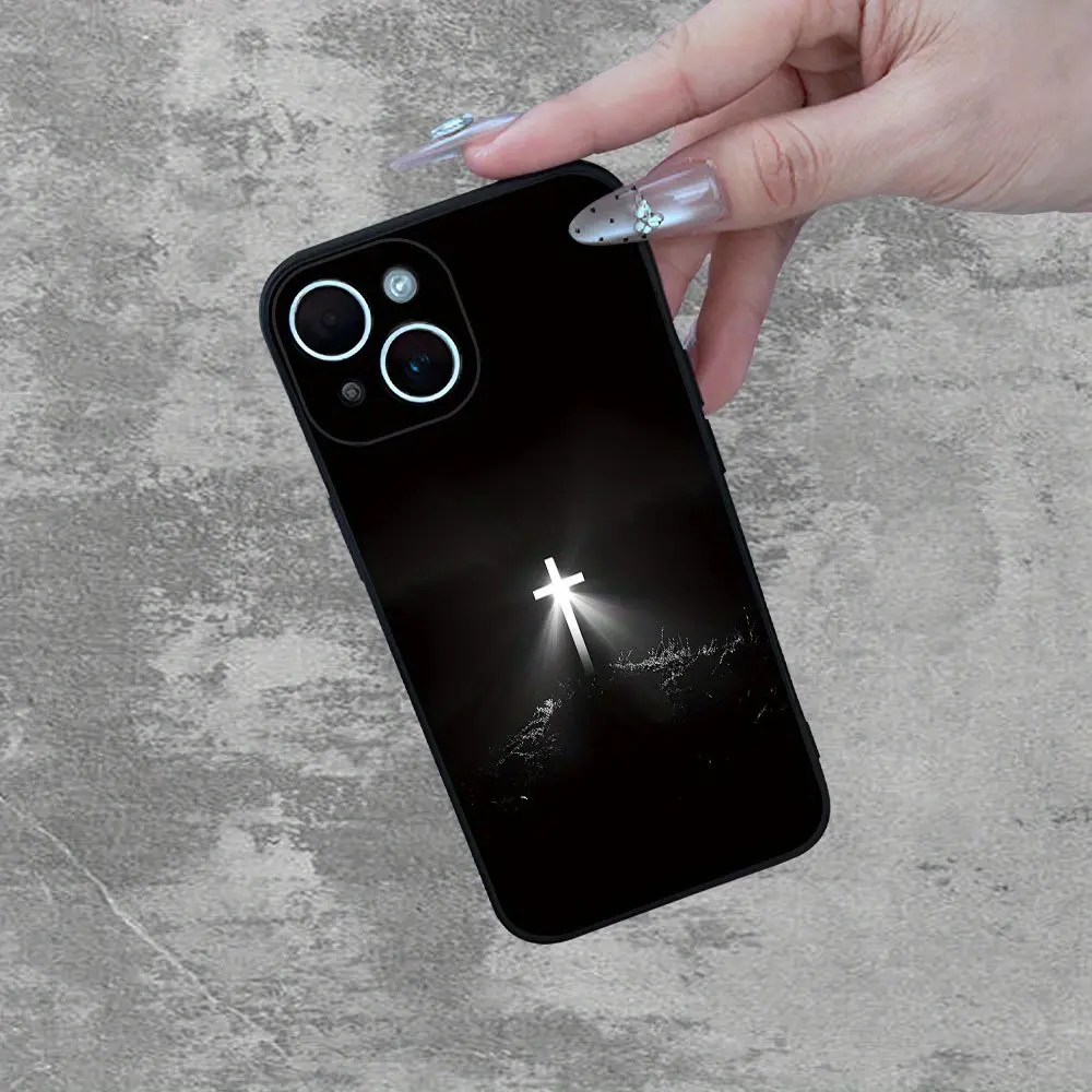 Cross Pattern Shockproof Case for iPhone 15/15 Plus/15 Pro/15 Pro Max/11-16 Promax, Cover, Accessories, Simple Design, Perfect Gift