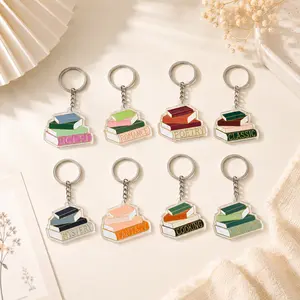 Book Genre Acrylic Keychain, Fantasy Romance Sci-Fi Reader Keychain, Book Lover Gift, Bookish Bag Charm for Readers