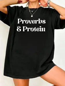 Proverbs And Protein Pump Cover Fitted Graphic Geometric T Shirt Weight Lifting Workout Shirt For Powerlifting Womens Pump Cover Christian Pump Cover Golf Gift T-Shirt For Men And Women