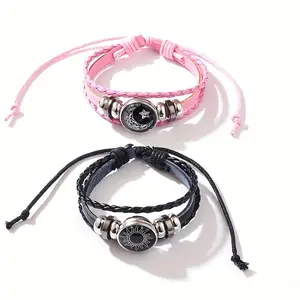 Glowing Couple  Sun Moon Celestials Valentine's Day Bff  for Women Matching Friendship  Set Hand Heart Design Unisex Bracelets