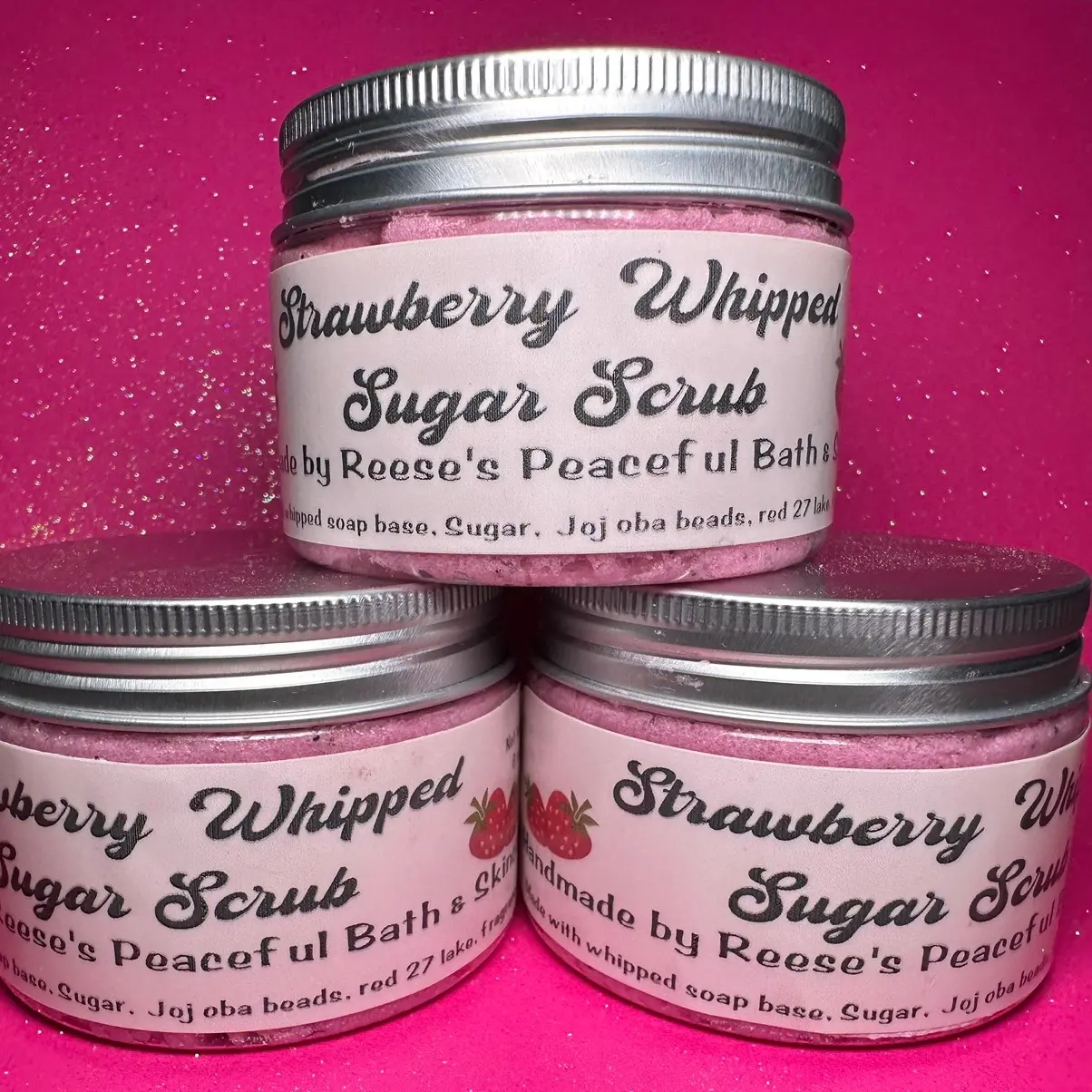 Strawberry whipped sugar scrub