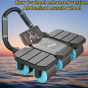 Upgraded 6-Wheel Wide design, Safe-reinforced, Auto-Return Ab roller, Durable PP Plastic, Core Workout Support, Full Exercise Compatibility, Mobile Stand Included, Ideal Home & Gym Fitness Accessory, Holiday Gift Option