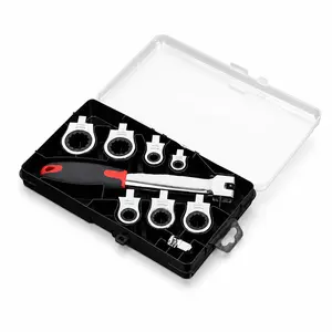 7Pcs Alloy Steel Ratchet Wrench Set, 13-in-1 Interchangeable Head Design, 72-Tooth Precision Ratchet, 8-19mm Metric Adjustable Anti-Rust Spanners, Hand Tools for Machinery Repair & Car Maintenance, Practical Gift for Men