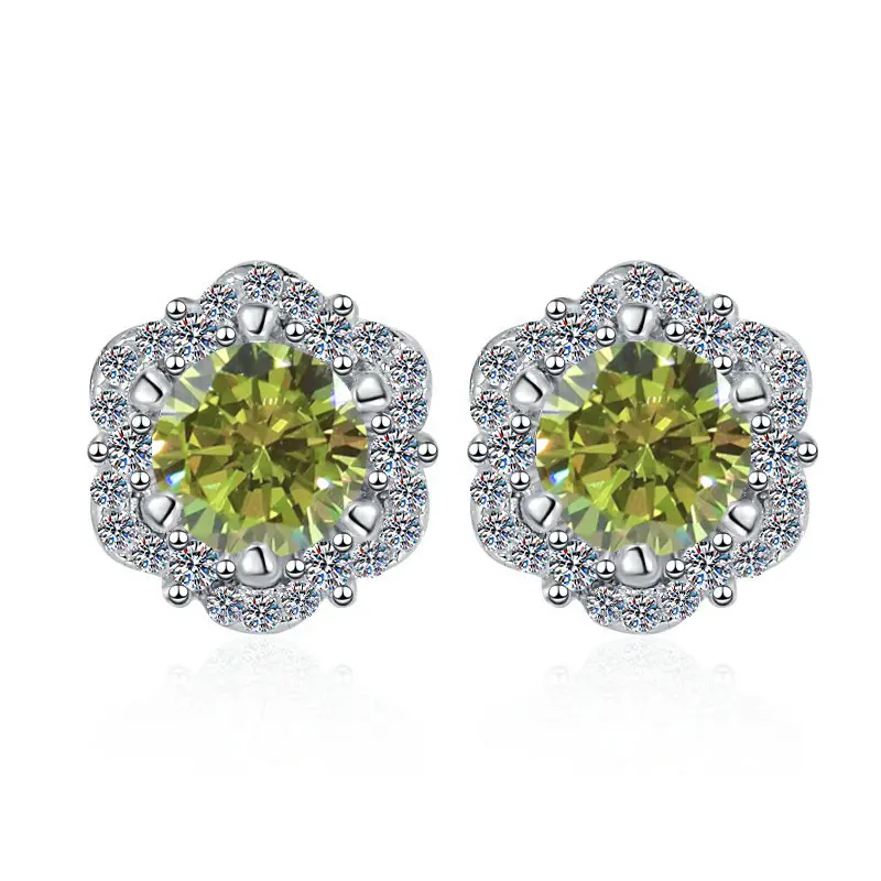 【 D color moissanite 】 1 carat olive gre