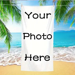 Photo Beach Towel & Pool Towel - Custom Text/Photo Printing, Quick-Dry Microfiber Bath Towels Suitable for Swimming, Spa, Yoga, Travel - Upload Own Images for Beach, Pool Parties, Spa Treatments, Name/Text Printing, Travel Essentials