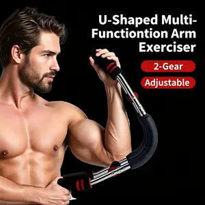 Adjustable U-Shaped Arm and Chest Exerciser with 2/3 Resistance Levels for Home and Office Workouts