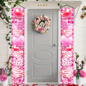 Valentine's Day Banner Decoration Set, Romantic Heart Design, Indoor Home Party Supplies, Anniversary, Wedding, Seasonal Decor