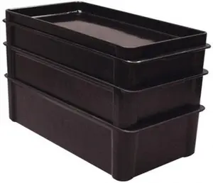 MFG Tray 300 Lb Load Capacity Black Fiberglass Tote Container Stacking, 23.4" Long x 12" Wide x 6" High 8083005167
