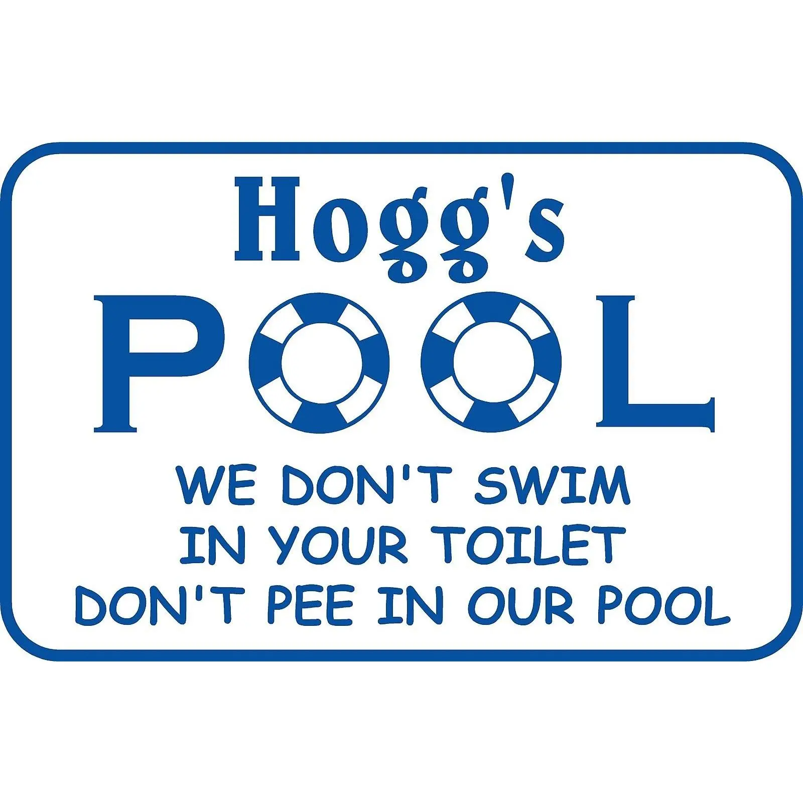 Personalized Custom Name Swimming Pool Sign Don't Pee inl Metal # 7 Free Ship