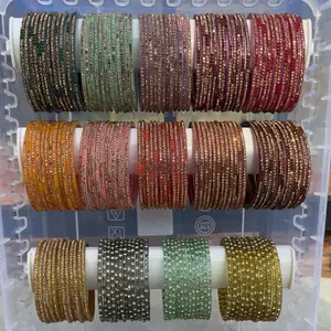 Glass Bangles - Colorful Beaded Bracelets for Women's Fashion Accessories