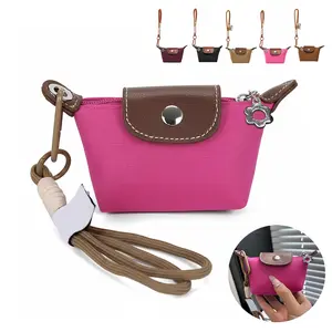 Mini Dumpling Wallet for Women, Detachable Nylon Wrist Strap Coin Purse, Zipper Closure, Decorative Bag with Zipper & Keychain for Travel and Storage