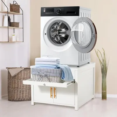 EZ Laundry 29" Upgraded Universal Fit Pedestal Raises 16" With Built-in Drain Pan Hose, 700lbs Capacity, Adjustable Feet, Anti-Vibration, Steel - View #5