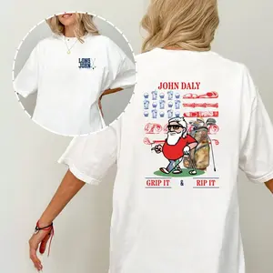 John Daly Grip It & Rip It T-Shirt - Premium Cotton Graphic Tee, Unisex Relaxed Fit Golfwear Shirt, Funny Golf Fans Gift Idea, Gifts For Men, Gifts For Boyfriend