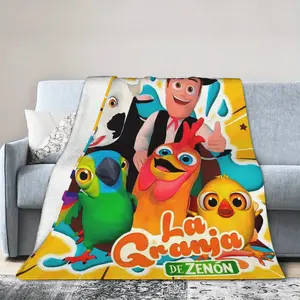 La Granja De Zenon cartoon-themed ultra-soft flannel blanket, lightweight and durable, suitable for sofas, bedrooms, and offices. warm nap blanket