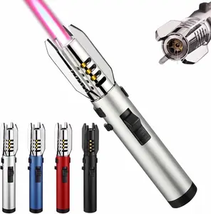 Torch Lighter –  Refillable Butane Gas（Butane Gas Not Included),Windproof Jet Flame with Safety Lock, for Candles, Campfires, BBQ, Baking &  Portable Camping,premium gift, guy gift,outdoor ignition