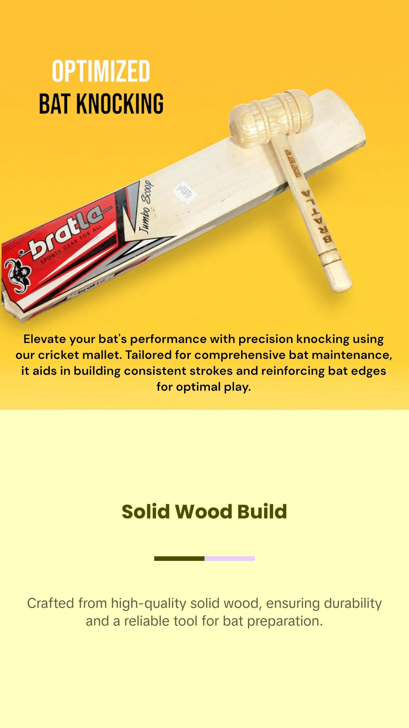 CBB Cricket Bat Mallet Wooden Pro Knocking Bat Hammer