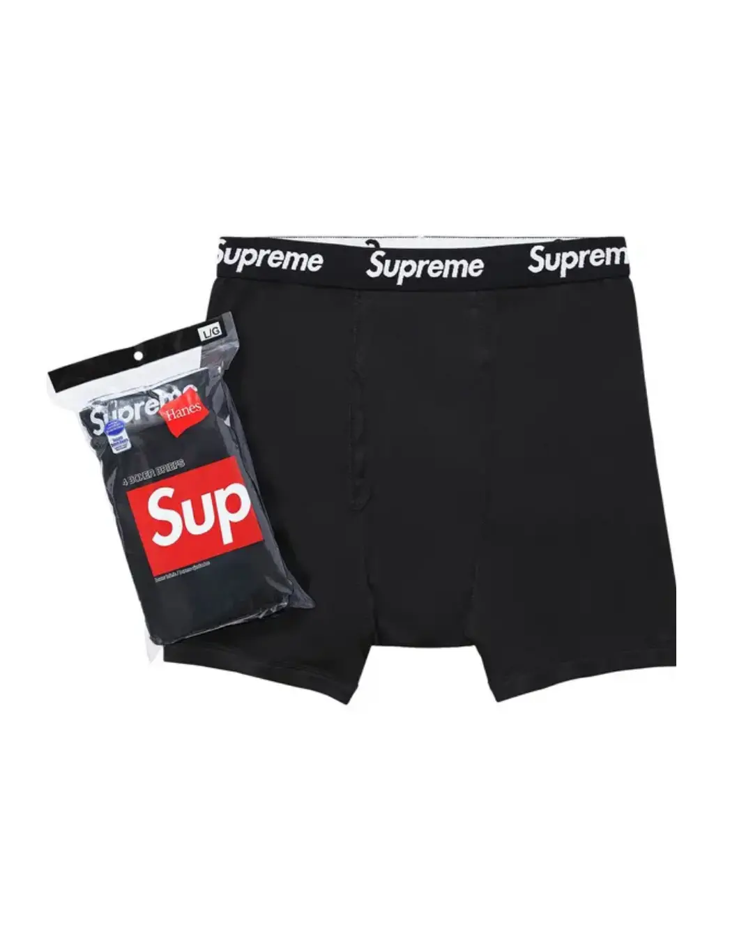 Supreme Hanes Boxer Briefs (4 Pack) Black