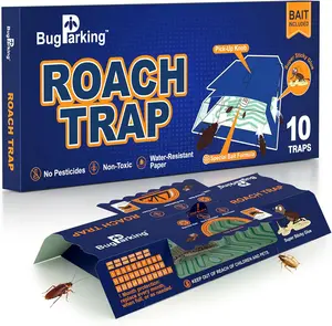 Roach Traps Indoor Sticky Glue Traps for Roaches Cockroach Trap Indoor Home Roach Motels Trap (10 Traps)