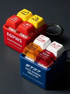 1pc Pilot Alert Keychain, Crew Safety Pendant, Aviation Sound Simulator, LED Warning Light, for Backpack, Wallet, Travel Gear, Gift