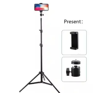 1pc 63-inch Foldable Tripod with Phone Holder Clip 160.02 Cm Multifunctional Stand for Photography & Video Recording