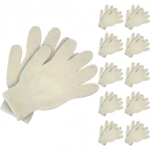 Cotton Gloves, String Knit Liner, Polyester Cotton Works Gloves for Men & Women, Ideal for Painter Warehouse & Garden