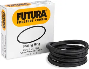FUTURA Rubber Futura Sealing Ring for 3.5 Litre to 7 Litre Futura Pressure Cookers, Black, Standard (F10-16) Gandhi - Appliances