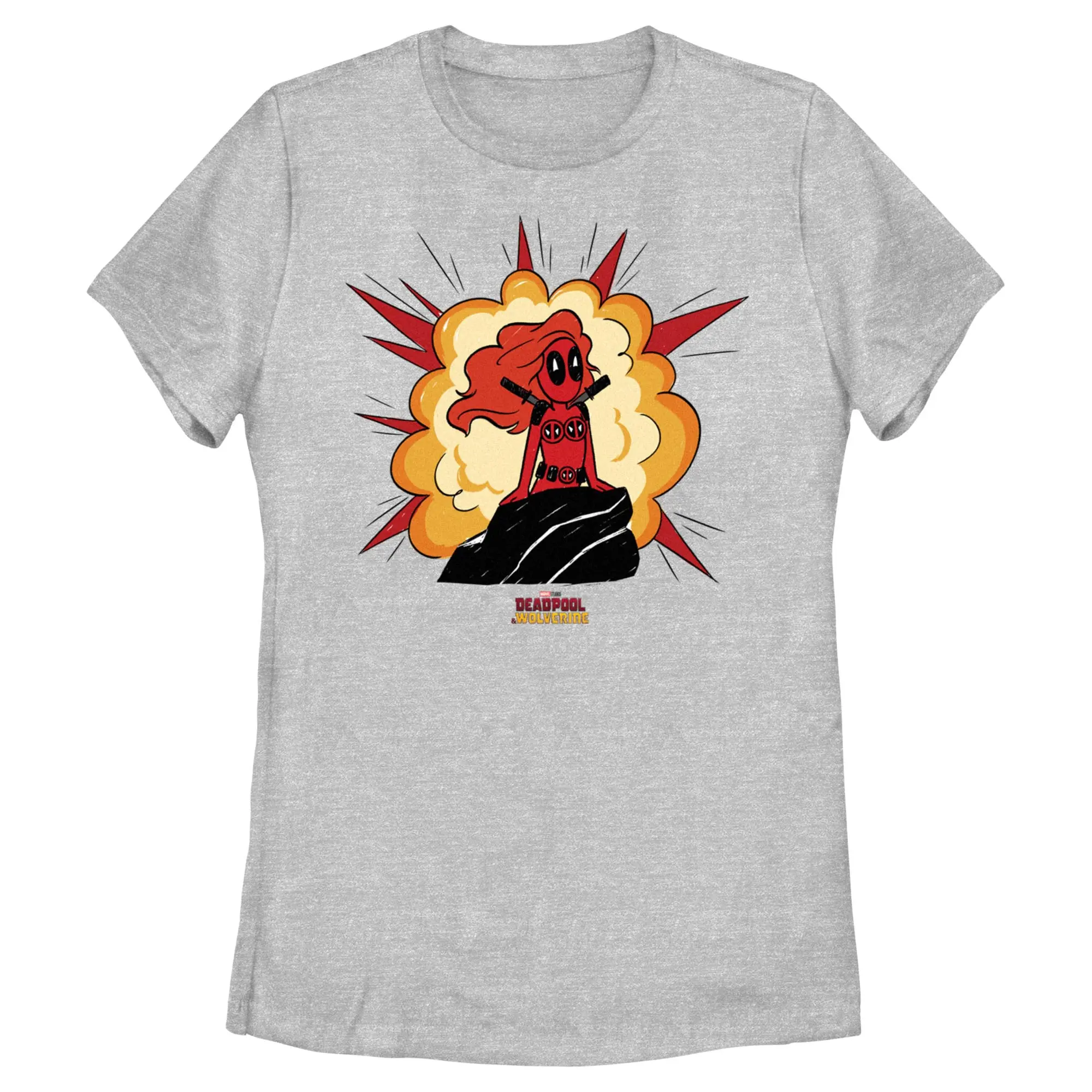 Women's Marvel Deadpool & Wolverine Printed Round Neck Short-Sleeve Fit T-Shirt, Women's Apparel