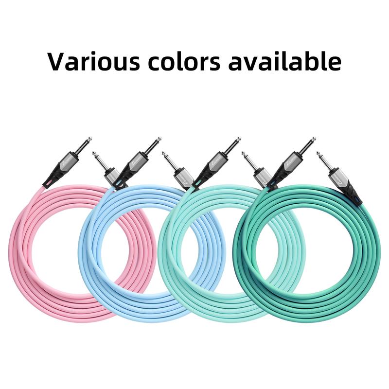 LEKATO Guitar Cable 10ft/3m Noise Reduction Professional Musical Instrument Cable Flexible Line for Electric Guitar Bass Trendy and Fashionable