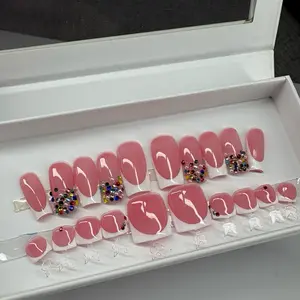 French Nail & Toe Set With Jewels Smedium (20)