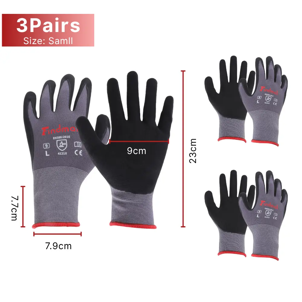 3 Pairs Small Work Gloves 