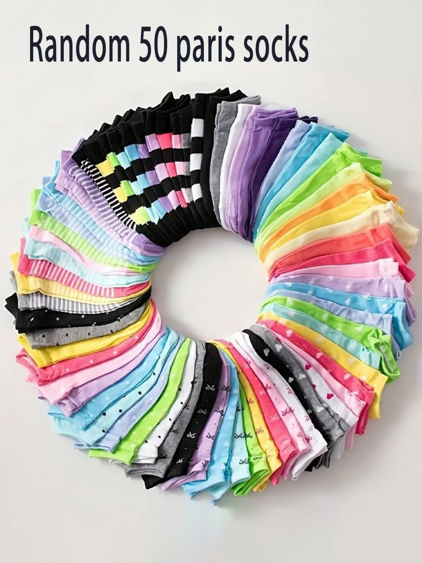 Women's Candy Color Heart and Stripe Ankle Socks, Breathable Striped Design, Casual Fashion Style, Multiple Sizes Available, Breathable Comfy Socks, All Season Socks, Multipack Socks