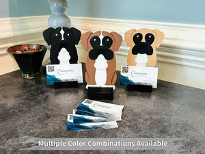 Adorable Boxer Dog Business Card Holder in Brindle Pattern - Customizable Desk Accessory for Boxer Lovers - Unique Office Decor
