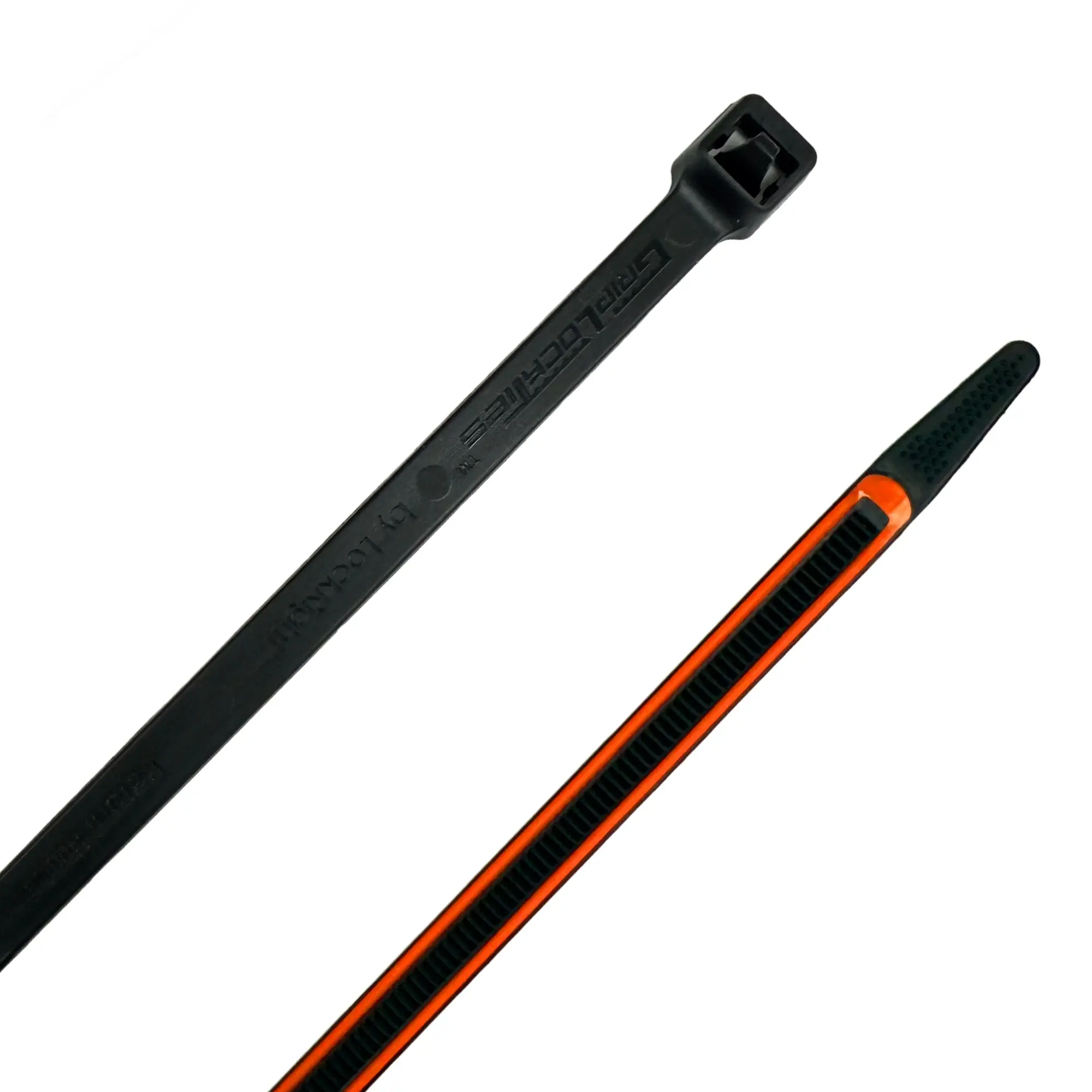 GripLockTies Releasable Reusable 8" Black Nylon Orange or Blue Rubber -  Box of 48